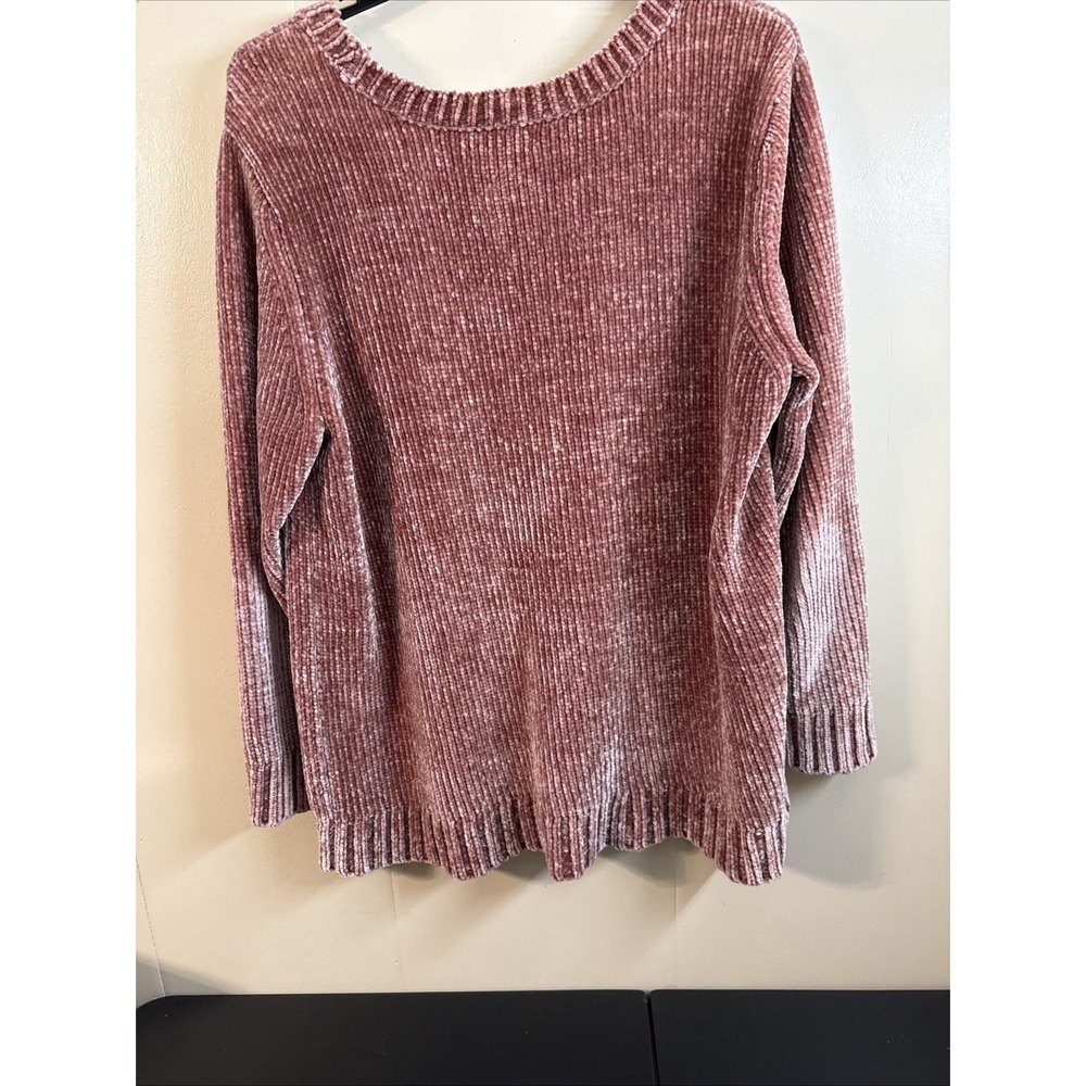 Orvis Womens Relaxed Fit Chenille Pullover Sweater Dusty Pink Rose Size 2x - Picture 4 of 4